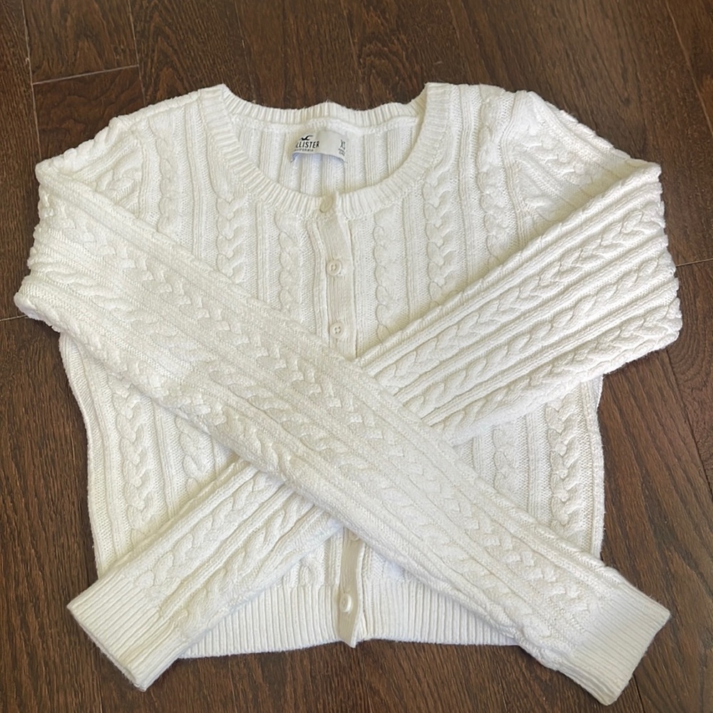 Hollister Cable-Knit Button Up Sweater